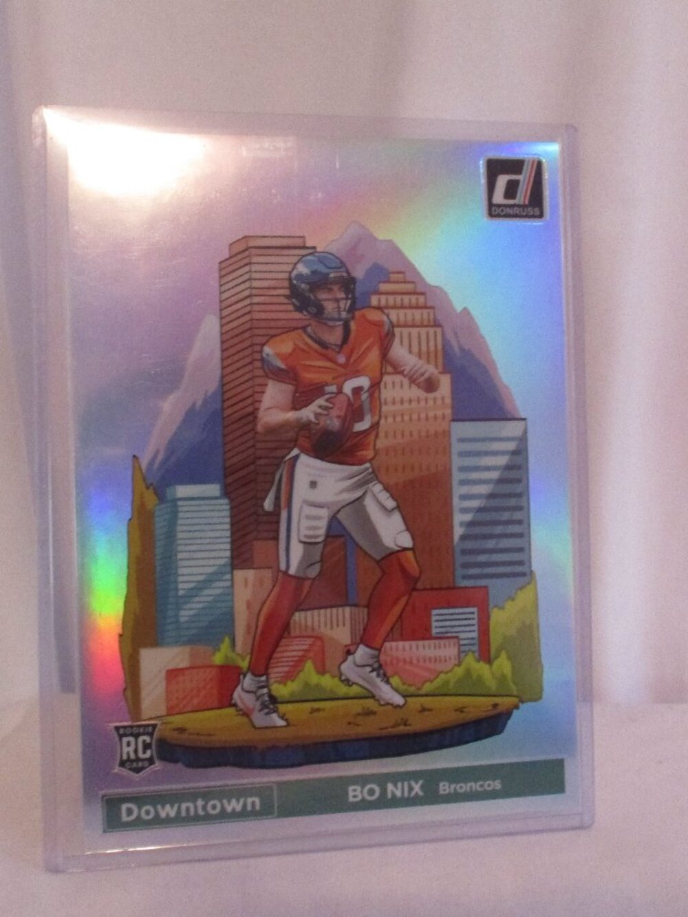 2024 Panini Donruss Downtown! #19 Bo Nix (RC) Oversized Denver Broncos